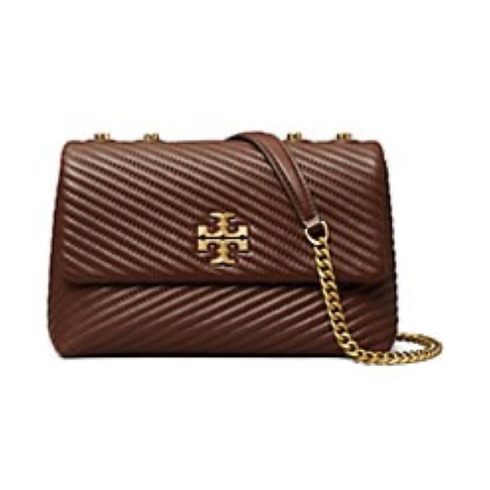 Tory Burch Small Kira Moto Quilt Convertible Shoulder Bag - Hickory Brown